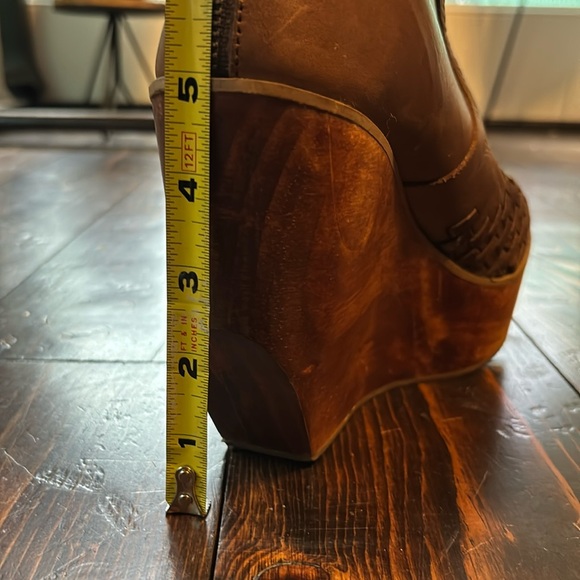 BED|STÜ Cobbler Series Woven Leather and Wood Heel Wedge Boots - Picture 10 of 11